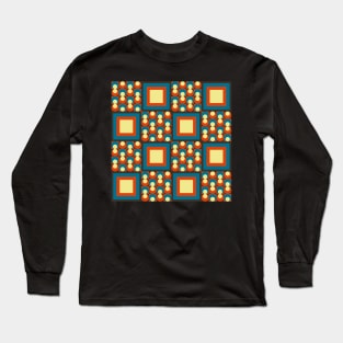 retro mid century geometric pattern Long Sleeve T-Shirt